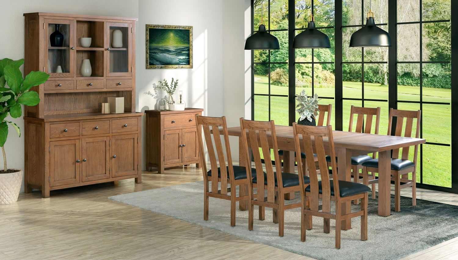 Signature Collection Dorridge Rustic Oak Dining Room